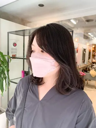 セミロング えんどう みほのヘアスタイル