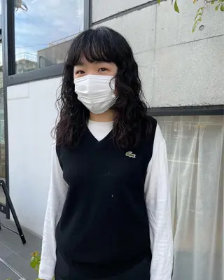 セミロング パーマ 土屋 美賀のヘアスタイル