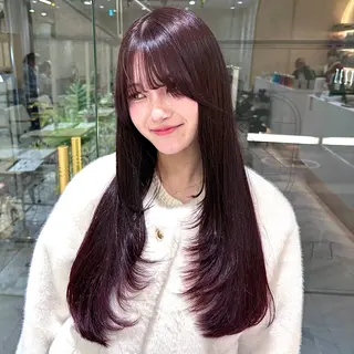 ロング カラー 🇰🇷韓国スタイル /束間まつげ🎀ミキのヘアスタイル