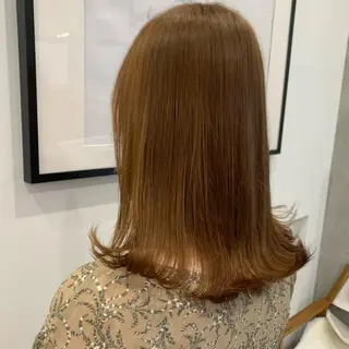 セミロング カラー ヘアアレンジ レイヤー×グレージュ /ピンク🩷mioのヘアスタイル