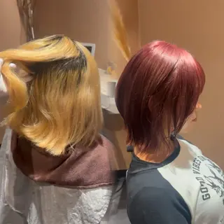 ミディアム カラー i.+OSAKA所属・【大阪】縮毛矯正×ハ イトーン✨のヘアスタイル