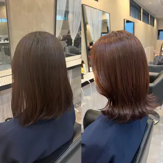 ミディアム カラー 工藤 梨花のヘアスタイル