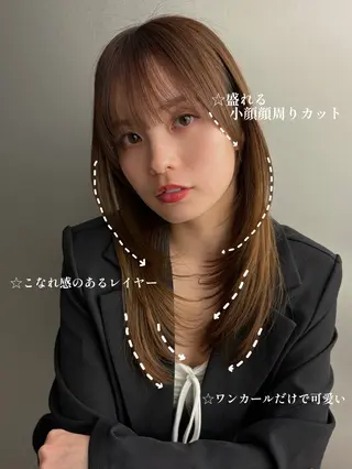 ミディアム sand clear横浜本店所属・似合わせレイヤー🌟 巻ける縮毛矯正みつきのヘアスタイル