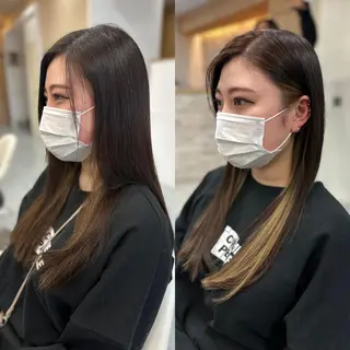 ロング カラー 髪質改善/縮毛矯正 /ブリーチ矯正/岡部のヘアスタイル