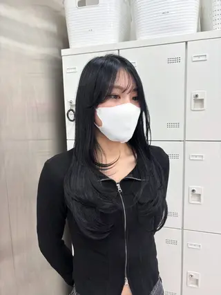 ロング 表参道ハッシュカット レイヤー/リノンのヘアスタイル