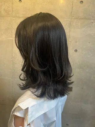 セミロング パーマ オリーブ/グレージュ 💐🤍理保のヘアスタイル