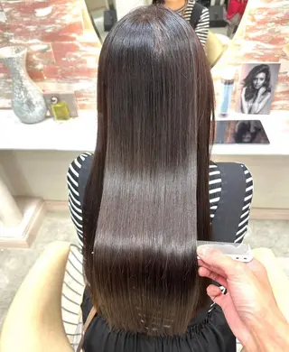 ロング 服部大地/ブリーチ 無しWカラー髪質改善のヘアスタイル