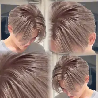 カラー メンズ メンズミルクティー 特化／ハイトーンのヘアスタイル