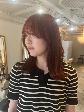 ミディアム カラー 目を惹く艶髪/髪質 改善カラー🤎ぐっちのヘアスタイル