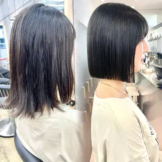 セミロング 縮毛矯正/韓国ヘア /ブリーチ/柴山のヘアスタイル