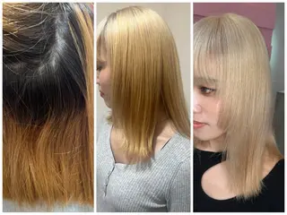 カラー 心斎橋/ブロンド/ ペールカラー/あみかのヘアスタイル