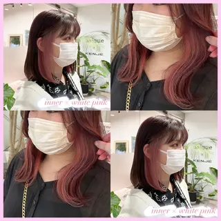 ミディアム カラー ピンクカラー🎀/ ミルクティー🍼花音のヘアスタイル