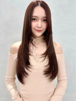 ロング カラー 🇰🇷韓国レイヤー 艶カラー／田川佑紀のヘアスタイル