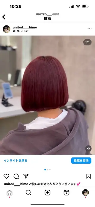 カラー 🍒レイヤーカット/ 暖色カラー🍒のヘアスタイル