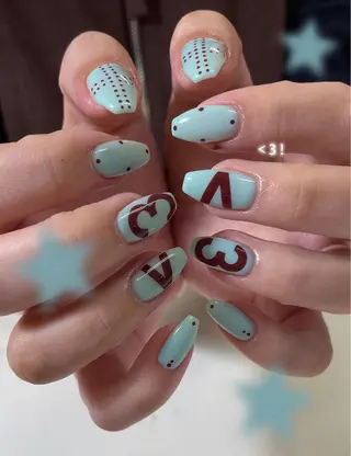 メンズ ネイル MINAMI໒꒱ Y2K、韓国ガーリーのネイルデザイン