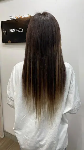 ミディアム プルエクステ界隈 ハイトーン/カツオ✨のヘアスタイル