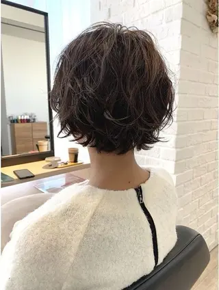 ショート パーマ PARC by Un ami所属・もも ／メンズ〜レディースのヘアスタイル