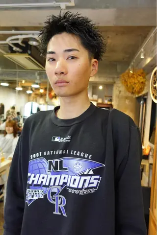 ショート パーマ メンズ キタダ ヒロキのヘアスタイル