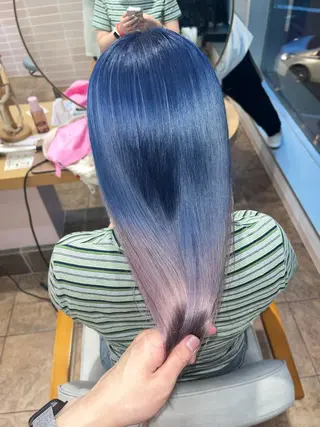 ロング カラー ぱっつんボブ☆メンズ カットYUTOのヘアスタイル