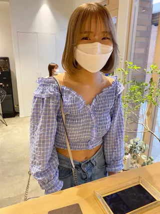 ミディアム カラー パーマ ヘアアレンジ レイヤー/似合わせ MADOKAのヘアスタイル