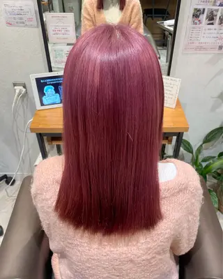 セミロング ハルカ/暖色カラー/ ブリーチカラーのヘアスタイル