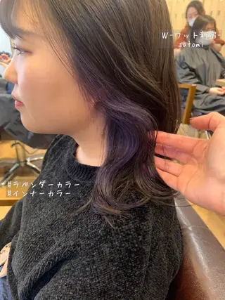 ミディアム 淡色ふんわりhair 新宿satomiのヘアスタイル