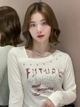 ミディアム ロンドガーネット /髪質改善/レイヤーのヘアスタイル