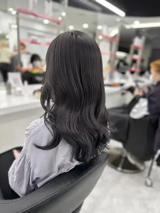 カラー セミロング 大人っぽ上品🤍韓国 レイヤー🤍ふうがのヘアスタイル