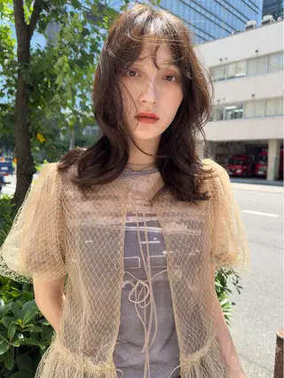 ミディアム カラー FERIA梅田🖤 透明感カラー🎀のヘアスタイル