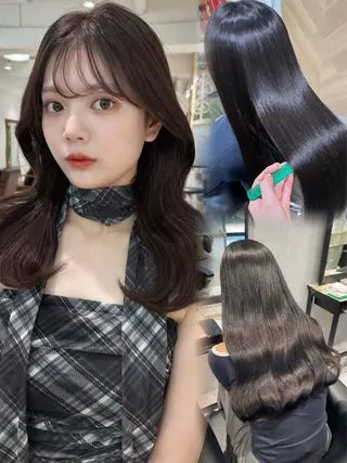 セミロング カラー はるか🌷💝まつパ ✨韓ドル風束間まつげのマツエク・マツパデザイン