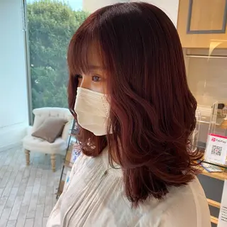 ミディアム カラー 神奈川大学最寄り白楽 三本松巧のヘアスタイル