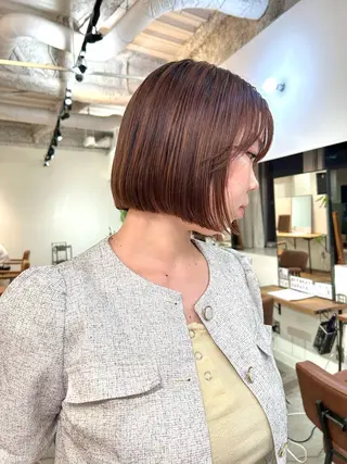 ショート パーマ 切りっぱなしボブ 大阪梅田/きょうかのヘアスタイル
