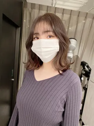 ミディアム 京都レイヤーカット/ 縮毛矯正/羽柴りくのマツエク・マツパデザイン