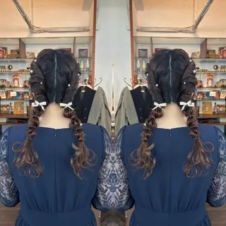 セミロング ヘアアレンジ ☻モエカ/ハイトーン アレンジ☻のヘアスタイル