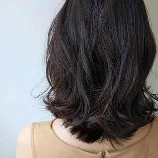 ミディアム 髪質改善＆白髪ぼかし カラー♡店長みやけ♡のヘアスタイル