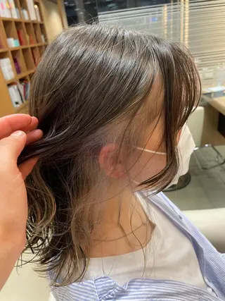 ミディアム カラー パーマ/ボブ/ ヘルシーカラー/風花のヘアスタイル