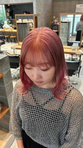 カラー 🍓ダメージレスで 可愛く🍓HINAのヘアスタイル