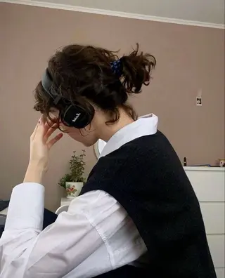 ミディアム パーマ 水田 帆波のヘアスタイル