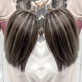 セミロング カラー 縮毛/レイヤー 韓国/橋口のヘアスタイル