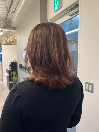 ミディアム カラー ヘアアレンジ レイヤー/透明感 🍃鈴木裕介のヘアスタイル