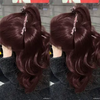 セミロング 🍒暖色カラー🍒 YUUNAのヘアスタイル