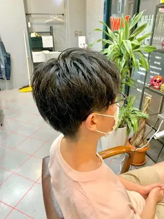 ショート メンズ メンズサロン アソビ所属・【扱いやすいパーマ】 眞鍋拓己のヘアスタイル