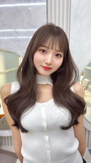 ロング レイヤーカット/ 顔まわり/アオイのヘアスタイル