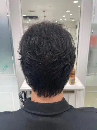 パーマ メンズ センターパート 川島爽楽のヘアスタイル