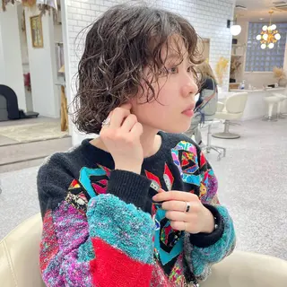 ミディアム カラー パーマ YUKO/ 似合わせ韓国風パーマのヘアスタイル