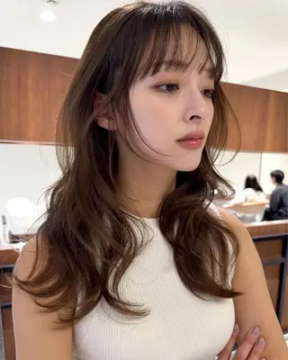 セミロング カラー ヘアアレンジ TOA/天神 カラーモデル募集中のヘアスタイル