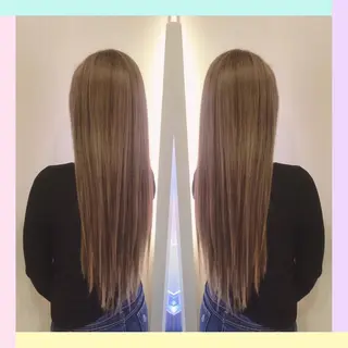ロング カラー れん/ハイトーン /エクステ/韓国風のヘアスタイル