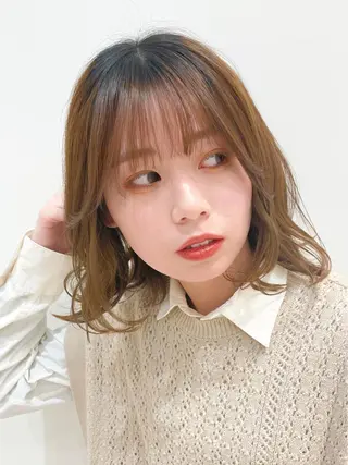 ミディアム カラー ✨ダメージを感じない 美髪ヘア✨ 野口春貴のヘアスタイル