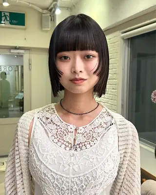 ミディアム レイヤーカット/栄/ 顔周り/キトウモエノのヘアスタイル