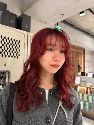 ミディアム ayano🍒暖色 カラー/カーリーヘアのヘアスタイル